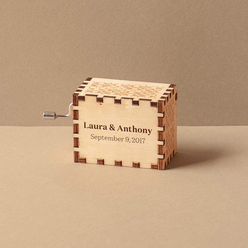 Wedding Wooden Music Box With Arrows